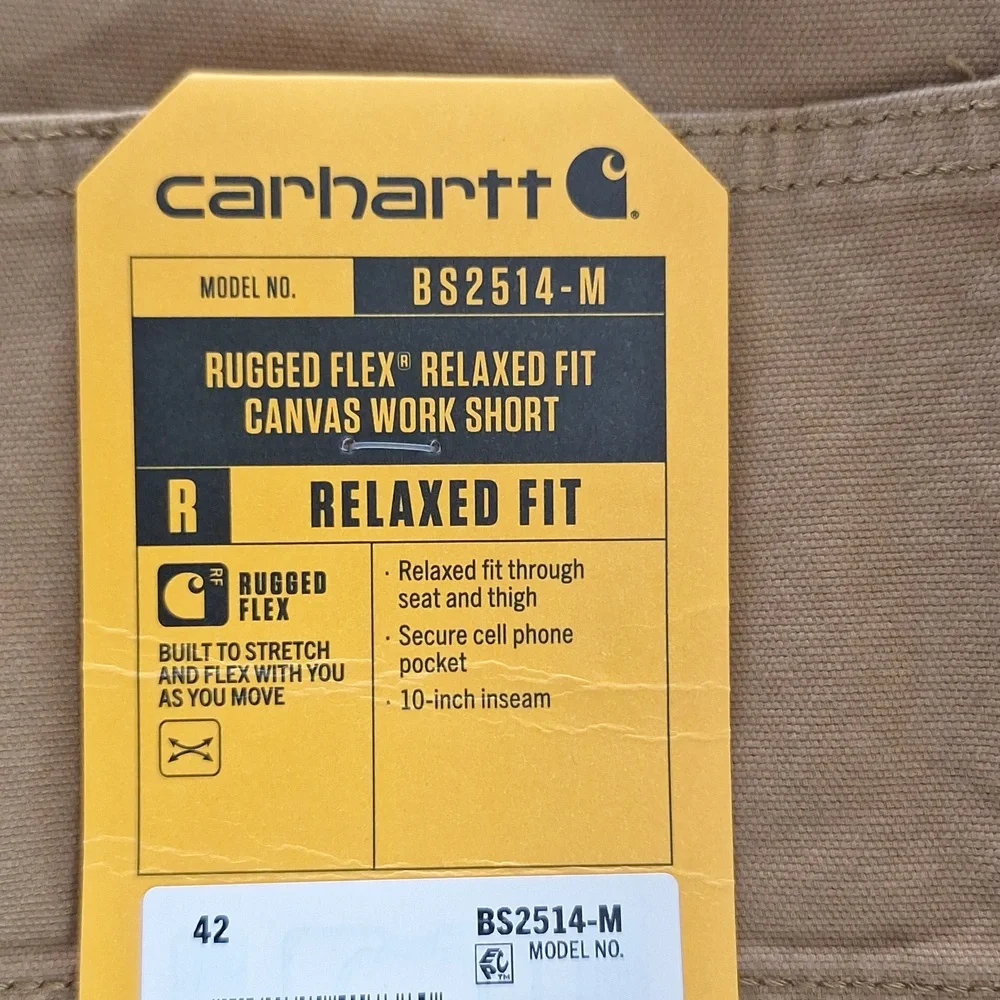 Carhartt Relaxed Fit Canvas Work Shorts Tan